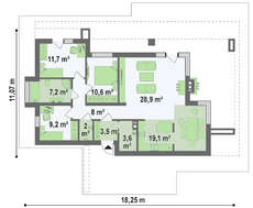 Елегантний сучасний одноповерховий будинок