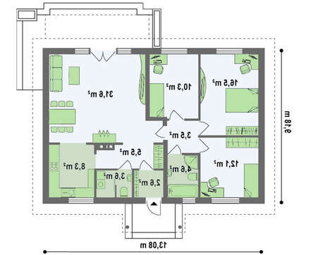 Проект класичного котеджу площею 100 кв.м.