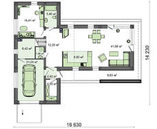Сучасний будинок хайтек з оригінальною терасою Т-подібної форми