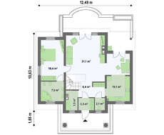 Проект мансардного будинку площею 185 кв.м.
