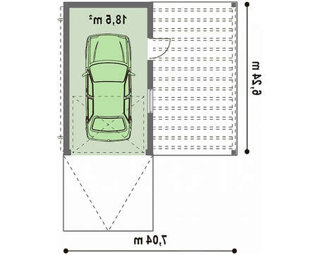 Проект гаража на одну машину із затишною терасою