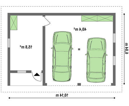 Проект гаража на дві машини з технічним приміщенням Проект гаража на дві машини з технічним приміщенням