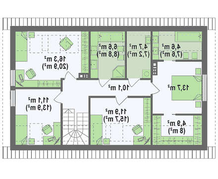 Проект будинку з просторою мансардою в європейському стилі