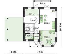 Дачний котедж з мансардою