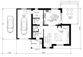 Проект двоповерхового будинку з більярдною в мансарді