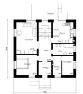 Дачний будинок з гостьовою кімнатою на 1-му поверсі