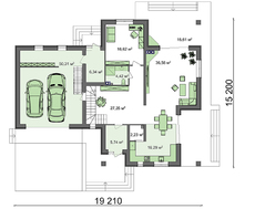 Проект котеджу з кам’яним фасадом і гаражем