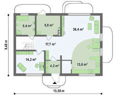 Проект мансардного котеджу площею 204 кв.м.