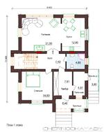Проект невеликого 2 х поверхового котеджу з оригінальним фасадом