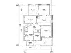 Проект котеджу з терасою і балконом площею 200 m²