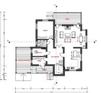 Проект житлового будинку з терасою і навісом для автомобіля