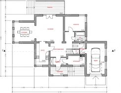 Проект житлового будинку з гаражем для 1 авто і зручною терасою