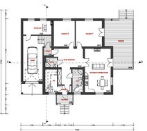 Проект житлового будинку з терасою і зручним плануванням