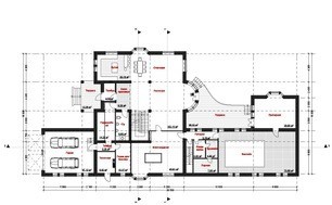 Проект заміського котеджу з гаражем і басейном