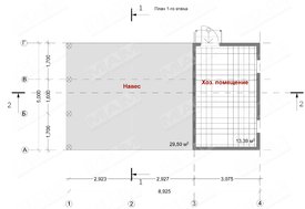 Проект гаража з навісом і господарчим приміщенням