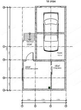 Проект невеликого гаража зі сторожкою