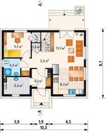 Архітектурний проект котеджу з площею 120 m²