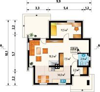 Сучасний котедж на два поверхи, площею 110 м2