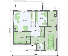 Проект двоповерхового будинку з гаражем для однієї машини