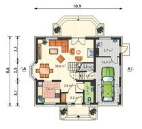 Заміська садиба з мансардою площею до 150 m²
