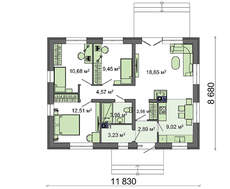 Невеликий будинок на чотири житлові кімнати