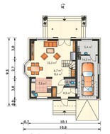 Затишний проект з вбудованим гаражем
