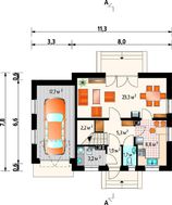 Невеликий затишний котедж площею 110 m²