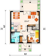 Проект чудового котеджу з дерев'яним мансардним поверхом