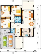 Одноповерховий котедж з гаражем для двох авто