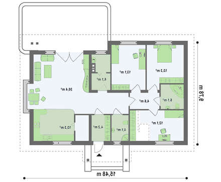 Проект невеликого котеджу площею 112 m²