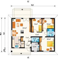 Одноповерховий будинок площею 100 квадратів