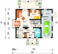 Проект цікавого заміського котеджу з трьома ванними кімнатами