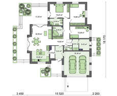 Гарний одноповерховий будинок з гаражем на 2 авто