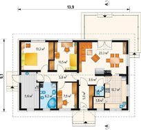 Стильне одноповерхова будівля з кабінетом