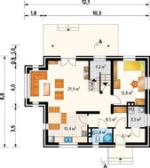 Приємного вигляду житловий будинок на два поверхи