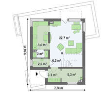 Проект невеликого 2х поверхового будинку площею 110 кв.м