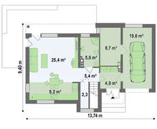 Проект просторого двоповерхового будинку площею 175 м² з гаражем