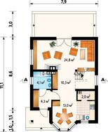 Проект невеликої заміської садиби з площею 120 m²