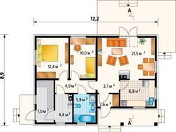 Проект заміського будинку з площею всього 80 m²