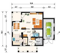 Проект цікавого котеджу з терасою та мансардним поверхом