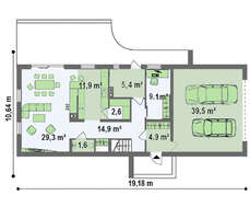 Проект сучасного котеджу площею 195 кв.м. з гаражем і терасою