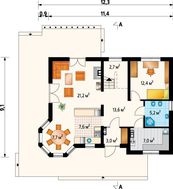 Стильний заміський котедж з дерев'яною терасою