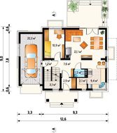 Проект заміського котеджу з площею 210 m²
