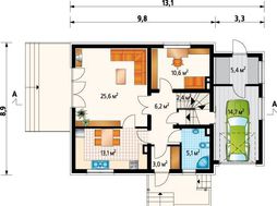Компактний заміський будинок з розмірами 9 на 13 м
