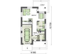 Невеликий заміський котедж з лаконічним та зручним плануванням