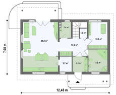 Проект класичного мансардного котеджу площею 154 кв.м.