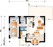 Привабливий проект мансардного котеджу з еркером