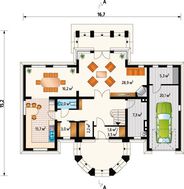 Оригінальний будинок з ганком у вигляді вежі