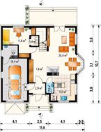 Проект будівництва симпатичного мансардного будинку з еркером