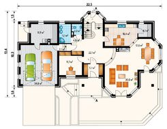 Будинок з гаражем на 2 авто розміром 12 на 22